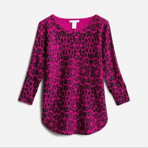 Design History Pink&Purple Animal Print Sweater XL